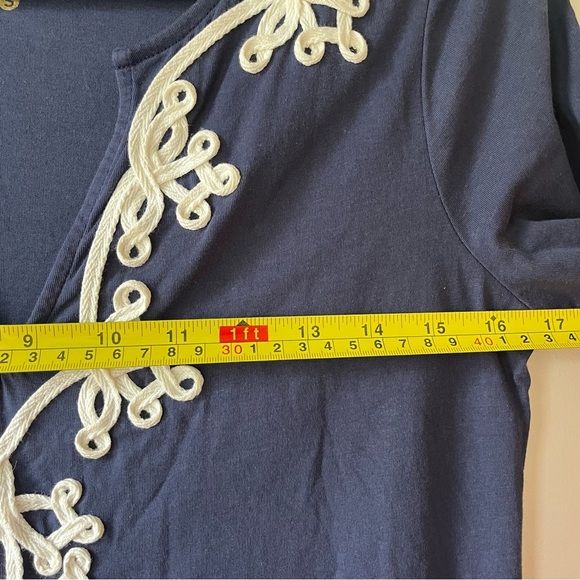 Lilly Pulitzer Navy blue tunic dress small Pima cotton 3/4 sleeve embroidered - Picture 8 of 11